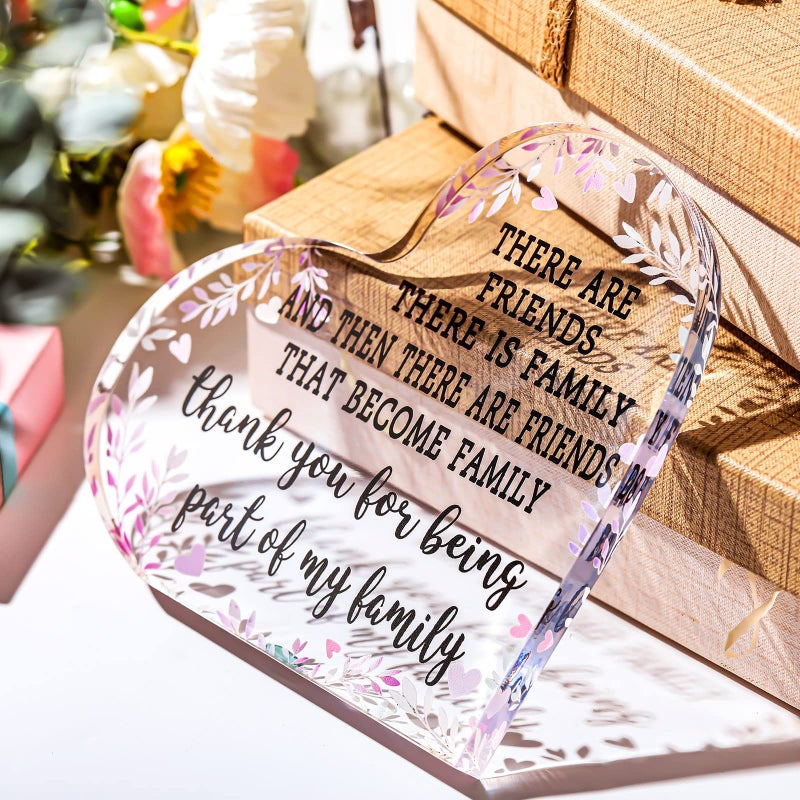 Chunful Chunful Gift for Friend Friendship Gift for Woman Birthday Gifts for Friend Going Away Gifts Plaque for Coworker Woman Retirement Gifts Acrylic Plaque for Friendship Keepsake Decor (Heart)  - Image 3
