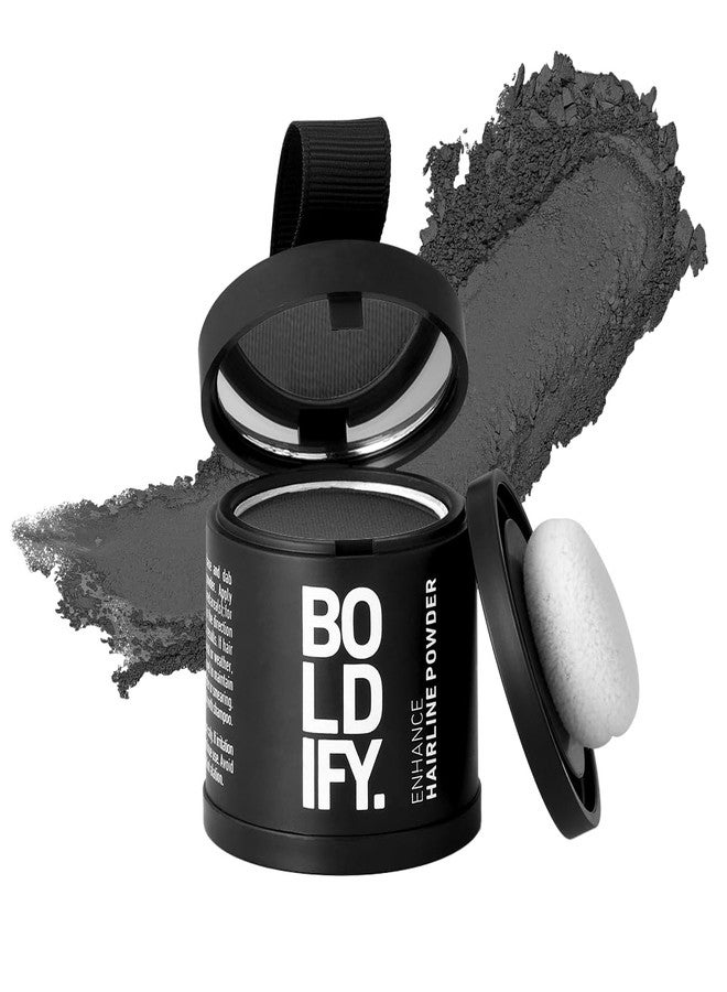 BOLDIFY Hairline Powder (LARGE, 10g) - Root Touch Up Hair Color for Gray Coverage - Bald Spot Concealing Hair Powder for Women & Men - 48-Hour Stain-Proof - Dark Gray - Image 1