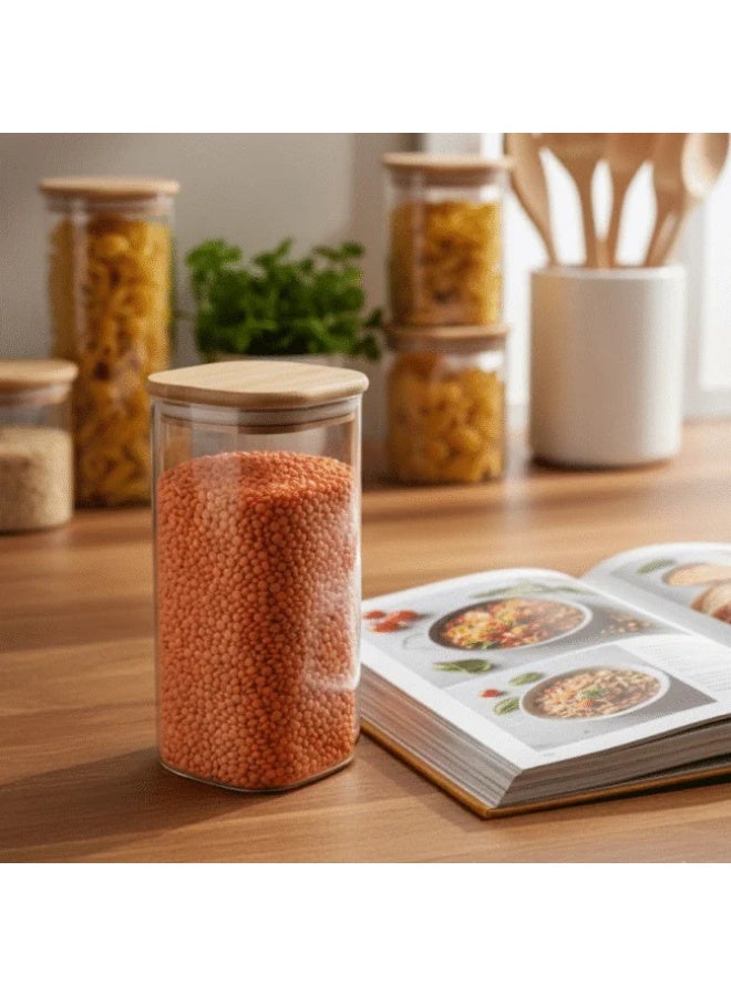 Danny Home Glass Storage Jar with Bamboo Lid – 1400 ml - Image 3