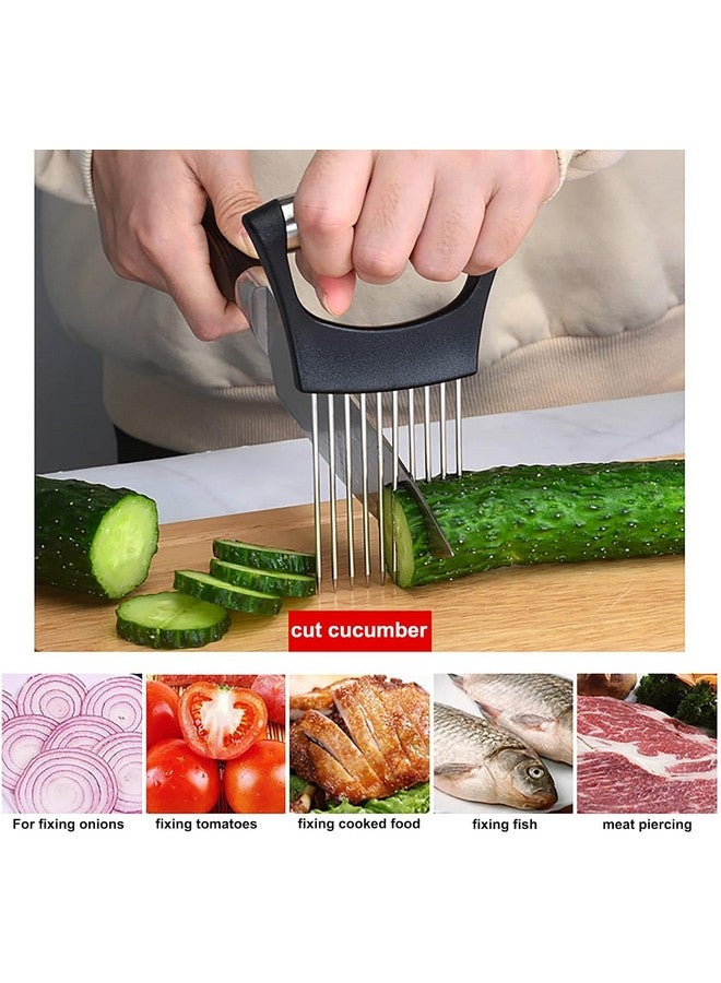 Baskety Steel Onion & Meat Holder Slicer Tools Cutter, Black - Image 3
