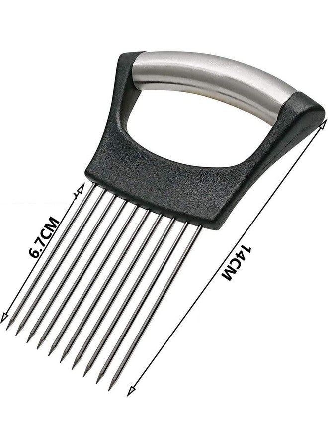 Baskety Steel Onion & Meat Holder Slicer Tools Cutter, Black - Image 2