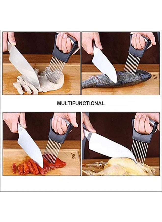 Baskety Steel Onion & Meat Holder Slicer Tools Cutter, Black - Image 5