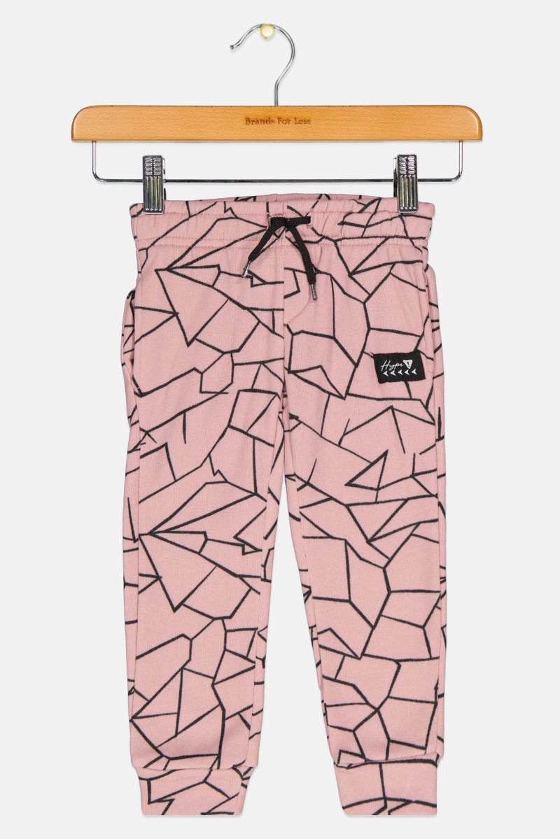 brooklyn Toddlers Girl Allover Print Sweatpants, Pink  - Image 1