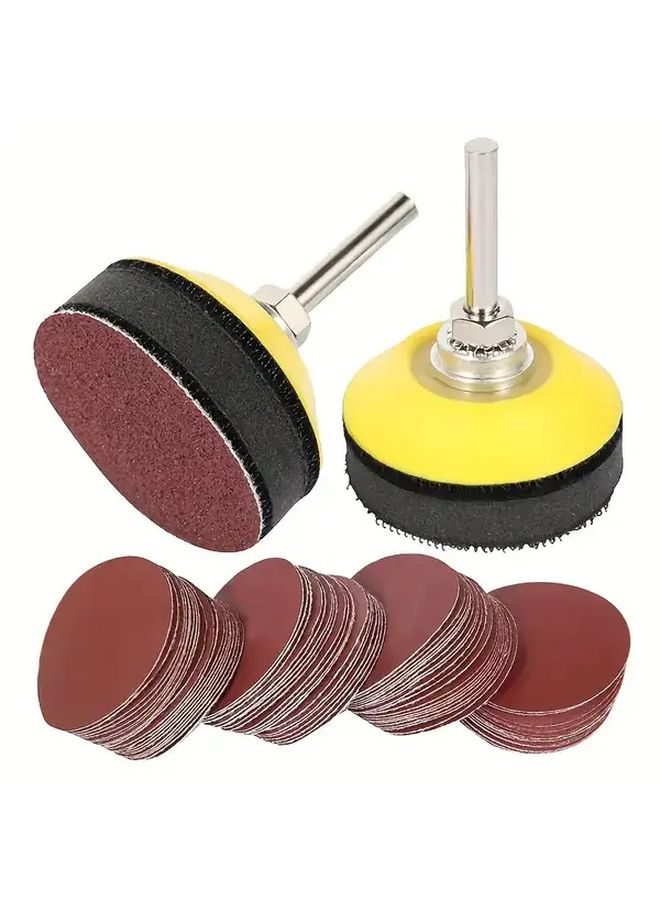 50pcs 2 Inches Drill Sander With Back Plate 1 4 Shank Sanding Discs Pad Kit 80 Grits - Image 2