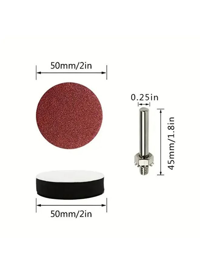 50pcs 2 Inches Drill Sander With Back Plate 1 4 Shank Sanding Discs Pad Kit 80 Grits - Image 4