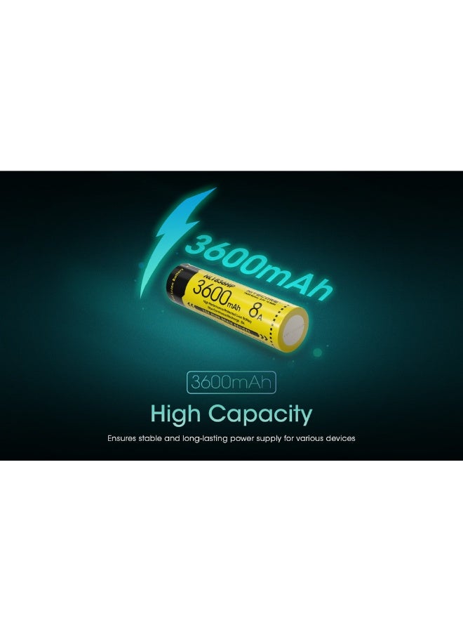 Nitecore - Rechargeable Battery - 3600mah - NL1836HP - Image 5