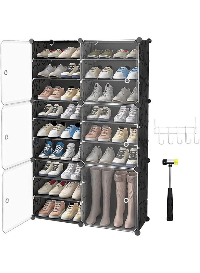 Generic 9-Tier Shoe Rack Cabinet – Freestanding Plastic Shoe Organizer for 36 Pairs, Modular Storage Shelf for Entryway, Bedroom, or Closet – Black  - Image 1