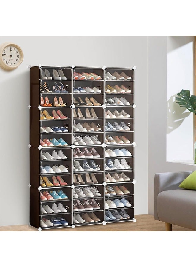 Generic 9-Tier Shoe Rack Cabinet – Freestanding Plastic Shoe Organizer for 36 Pairs, Modular Storage Shelf for Entryway, Bedroom, or Closet – Black  - Image 5