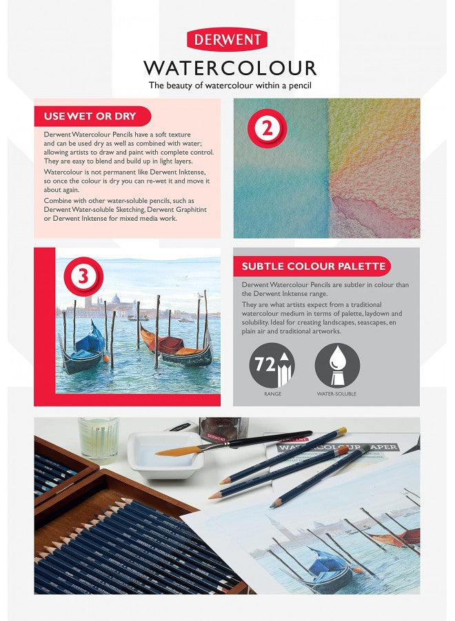 Derwent Colored Pencils, WaterColour, Water Color Pencils, Drawing, Art, Metal Tin, 72 Count (32889) - Image 4