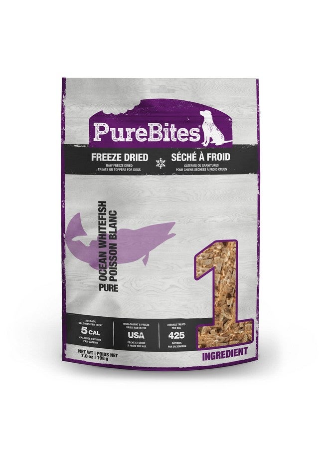 PureBites Whitefish Freeze Dried Dog Treats, 1 Ingredient, Made in USA, 7oz - Image 1