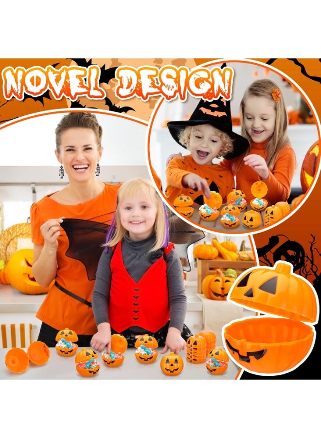 جورونب علبة تخزين بلاستيكية على شكل قرع، مكونة من 10 قطع - قرع صغير، وصناديق حلوى لتزيين الهالوين ومستلزمات الحفلات - Image 5