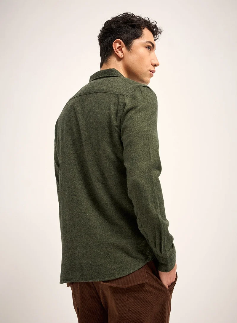 THE BEAR HOUSE  Cotton Shirt for Men | Slim Fit, Long Sleeve, Casual or Formal Button-Down | Soft, Breathable Fabric for Work, Everyday, & All-Season Wear in Stylish for Men | Best Price UAE