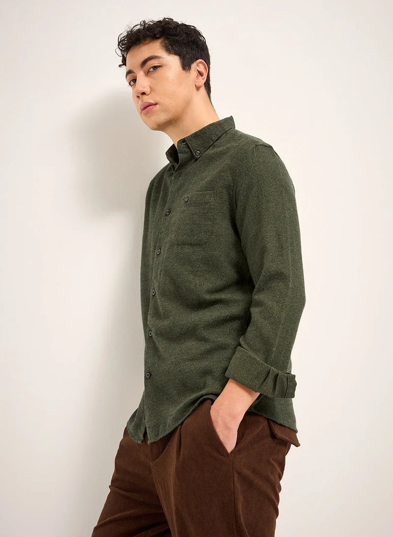 THE BEAR HOUSE  Cotton Shirt for Men | Slim Fit, Long Sleeve, Casual or Formal Button-Down | Soft, Breathable Fabric for Work, Everyday, & All-Season Wear in Stylish for Men | Best Price UAE