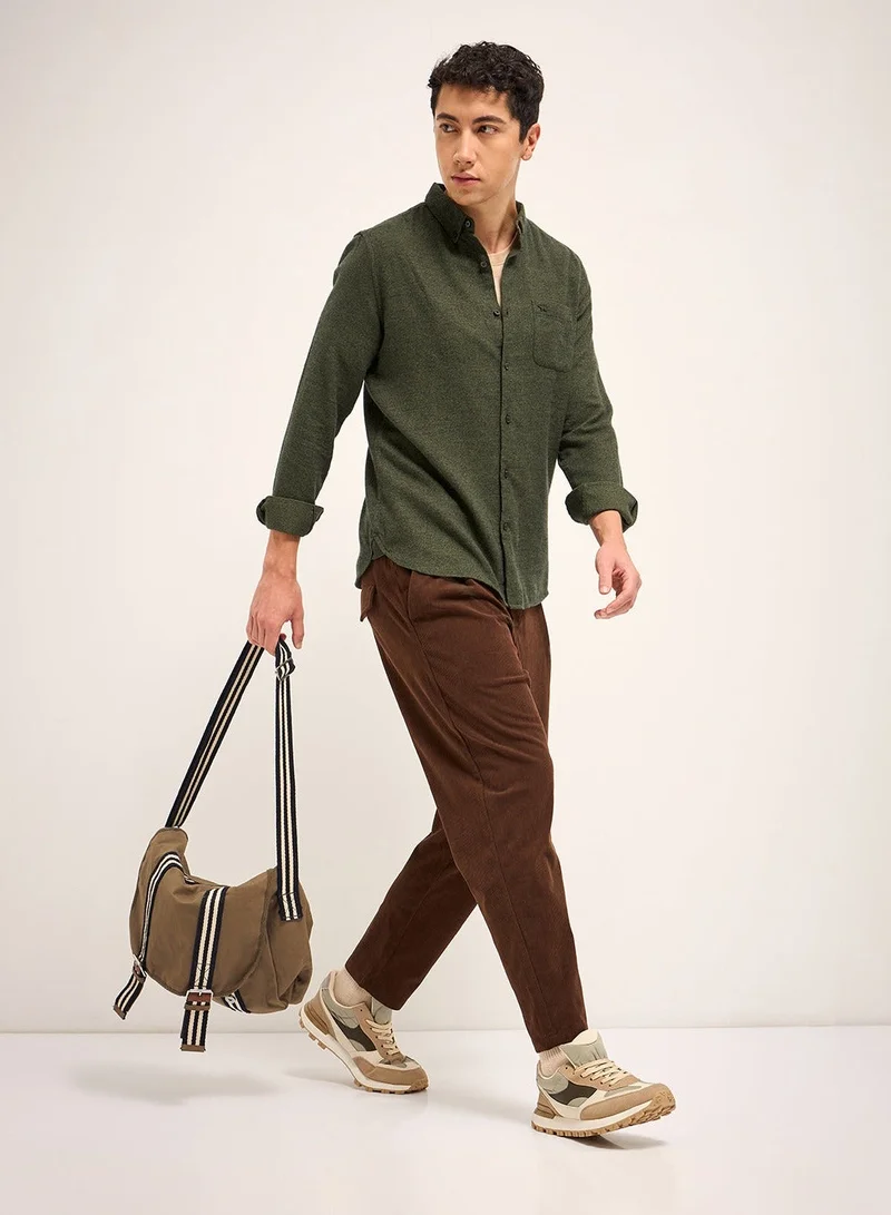 THE BEAR HOUSE  Cotton Shirt for Men | Slim Fit, Long Sleeve, Casual or Formal Button-Down | Soft, Breathable Fabric for Work, Everyday, & All-Season Wear in Stylish for Men | Best Price UAE