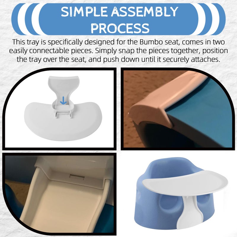LuQiBabe Baby Booster Seat Tray Attachment Only Compatible with Bumbo Baby Infant Toddler Floor Seat Feeding Tray for Boys and Girls 3 to 12 Months - White - Image 5