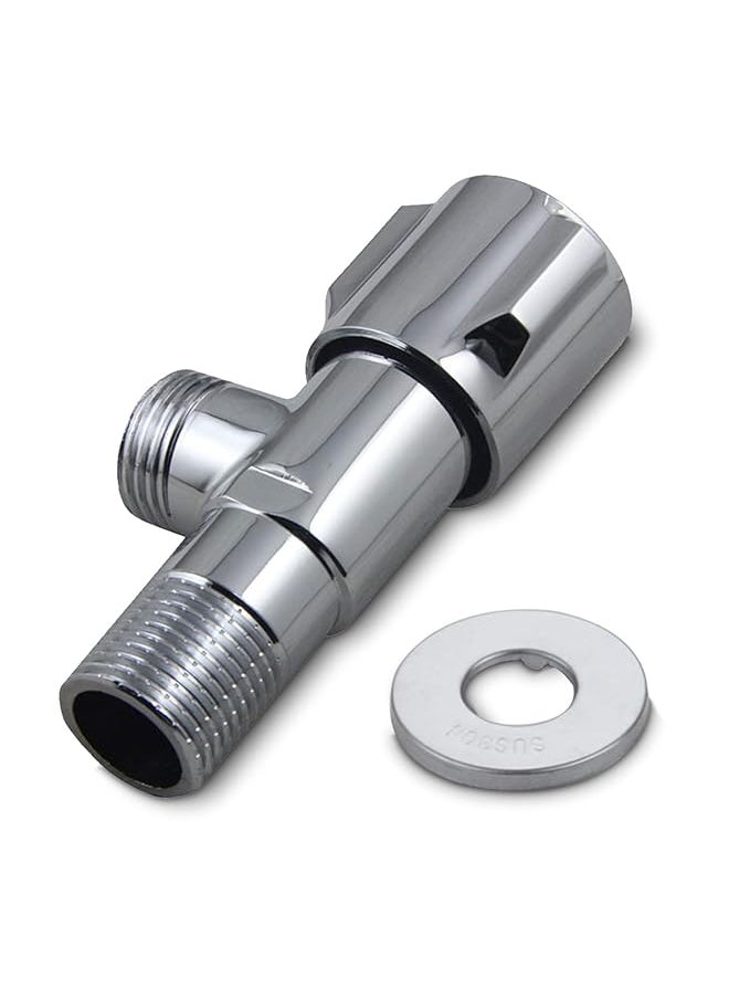 Decdeal - G1 2 Triangle Valve Copper Water Sink Bathroom Toilet Kitchen Shower Plumbing Angle Valve Faucet Water Valve Shut Off Quick Opening Water Stop Valve - Image 1