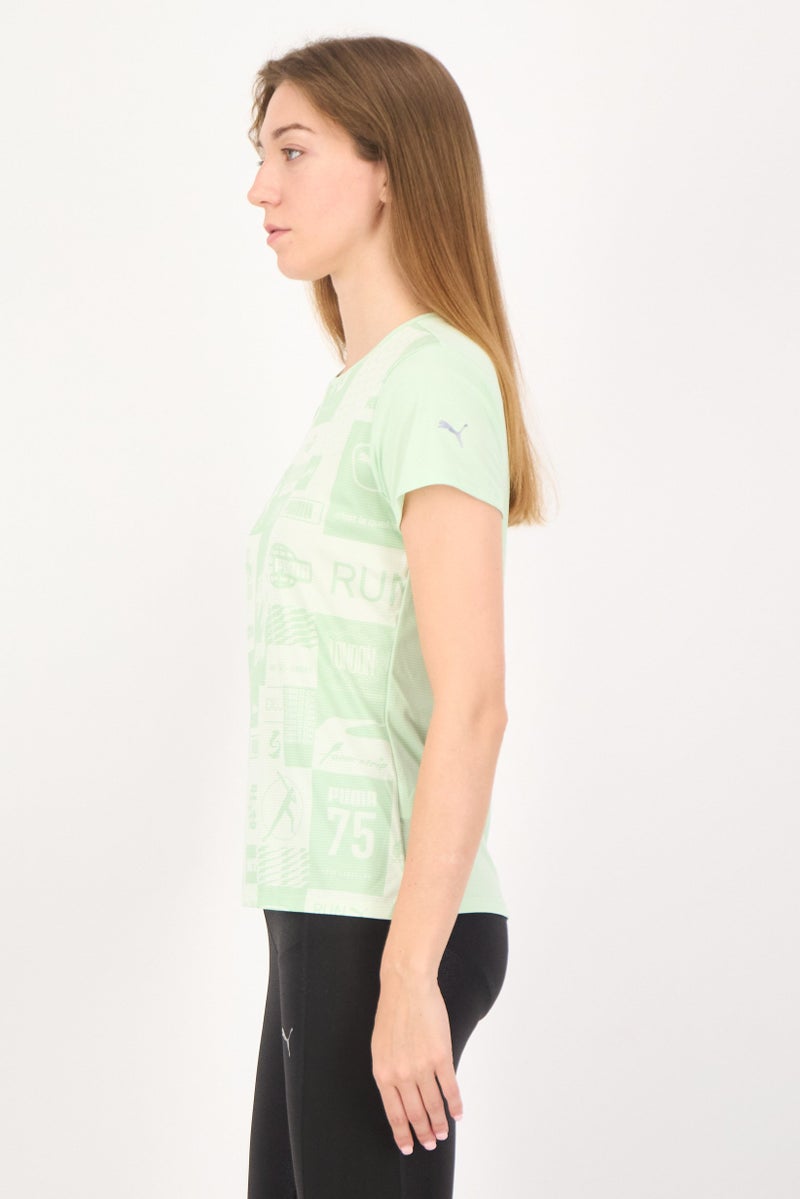 PUMA Women Sportswear Fit Short Sleeve Outdoor Top, Mint Green - Image 2