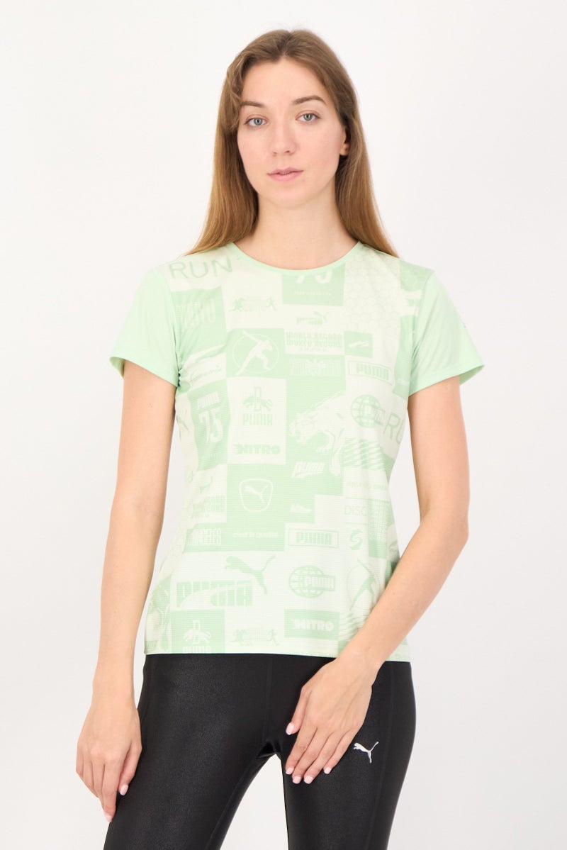 PUMA Women Sportswear Fit Short Sleeve Outdoor Top, Mint Green - Image 1