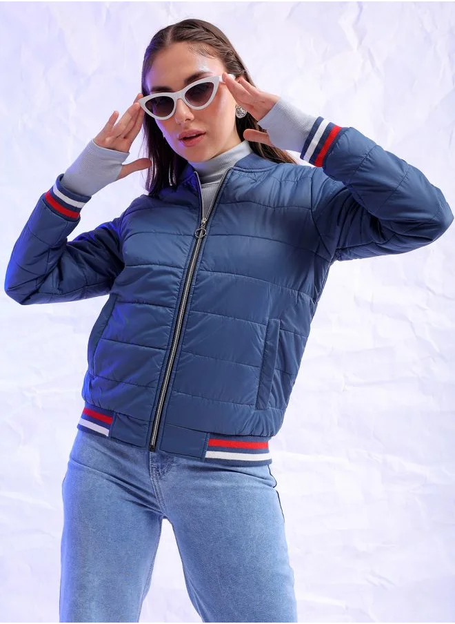 Freehand Women Regular Fit Solid Puffer Jacket