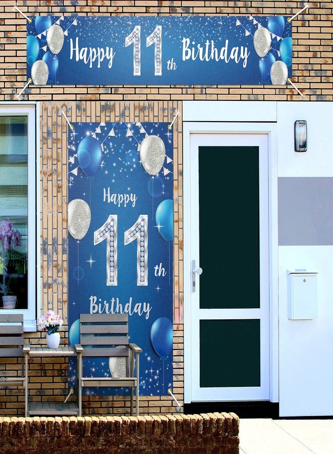 PAKBOOM Happy 11th Birthday Door Cover Porch Banner Sign Set - 11 Years Old Birthday Decoraions Party Supplies for Men - Blue - Image 5