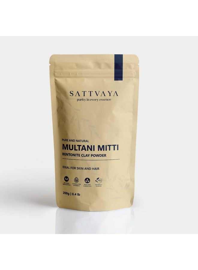 SATTVAYA 100% Pure Multani Mitti - Pack 200 gm (Pack of 7)
