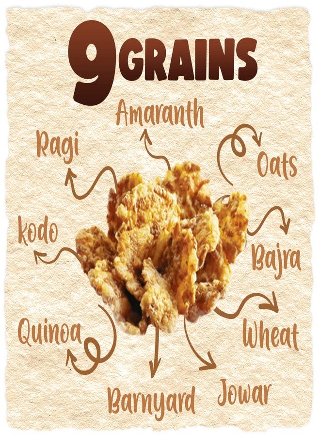 Manna Go Grains Crunchies, Real Belgian Chocolate. Multigrain Breakfast Cereal. No Maida, No Refined Sugar. Fortified Cereal with 50% RDA of 23 Essential Vitamins and Minerals in every bowl. 450g - Image 3