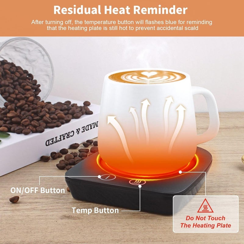 Vobaga Mug Warmer& Coffee Mug Warmer for Office Desk Use, Candle Warmer with Three Temperature Settings, Coffee Warmer Plate for Cocoa Tea Water Milk with Auto Shut Off After 4 Hours, for Ideal Gifts - Image 4