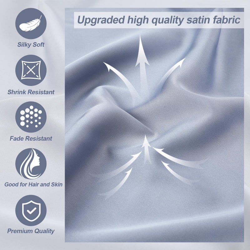 Windkream Windkream Silky Satin Pregnancy Pillow Cover, Only Pillowcase, L Shaped Snuggle Maternity Body Pillowcase for Cooling Skin Hair Full Body Pillow Cover with Hidden Zip for Side Sleeper  - Image 4