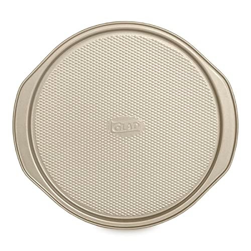 Glad Nonstick Large Pizza Pan for Oven | Round Baking Tray | Textured Cooking Sheet Crisper | Premium Bakeware Series for Home Kitchen - Image 1