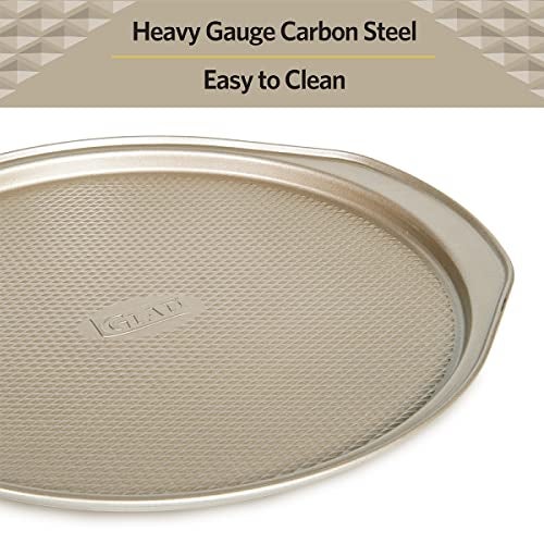 Glad Nonstick Large Pizza Pan for Oven | Round Baking Tray | Textured Cooking Sheet Crisper | Premium Bakeware Series for Home Kitchen - Image 4