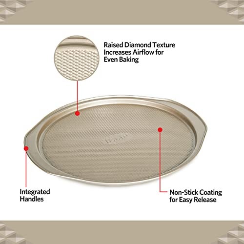 Glad Nonstick Large Pizza Pan for Oven | Round Baking Tray | Textured Cooking Sheet Crisper | Premium Bakeware Series for Home Kitchen - Image 3