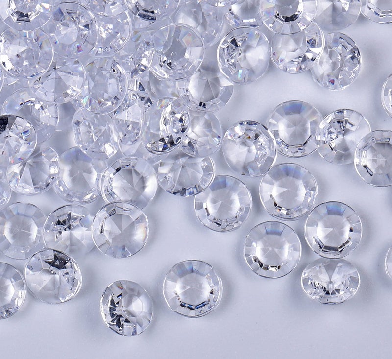 Gintoaria 1000pcs/ Pack Wedding Table Acrylic Diamond Scatter Crystals Confetti Acrylic Gems Vase Fillers Rhinestones for Wedding, Bridal Shower, Vase Beads Decorations (10mm, Transparent) - Image 1