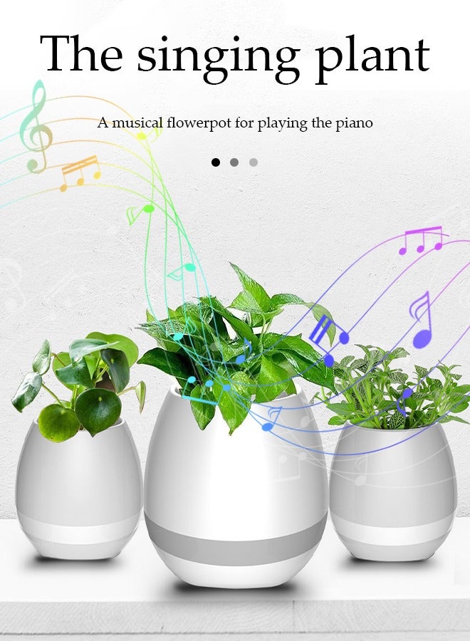 Bluetooth Flower Pot Speaker, Touch Sensitive Smart Music Flower Pot, Music Bluetooth Music Flower pot intelligent detection of green plants, Full body waterproof and washable, Led Colorfull Light - Image 2