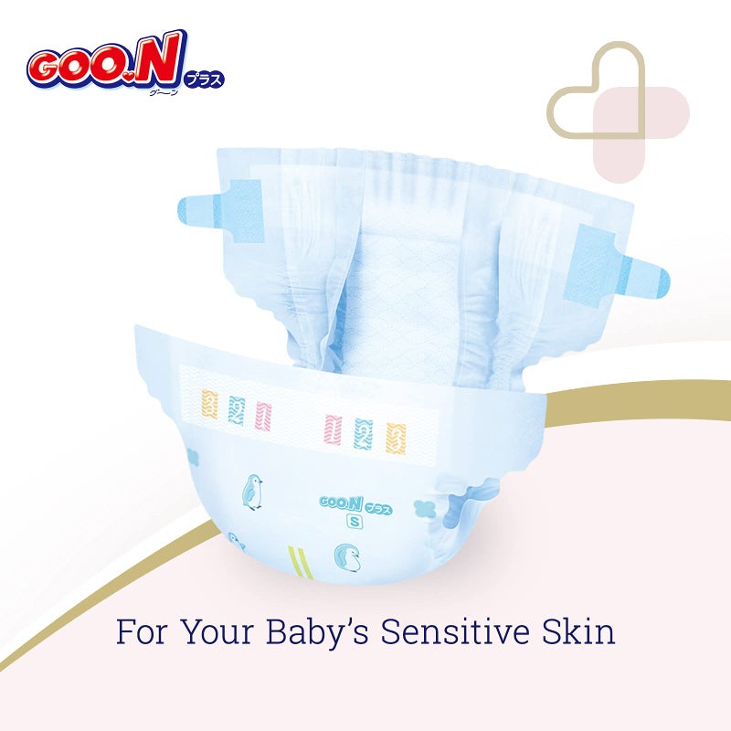 Goon GOO.N Plus+ Diapers L Size (up to 31 lb) Unisex 54 Count Japanese Tape Straps Sensitive Skin, Made in Japan - Image 2