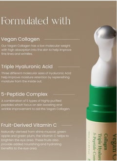AXIS-Y AXIS Y Vegan Collagen Eye Serum 10ml - Hydrating and Anti-Aging Formula for Puffiness, Dark Circles, and Fine Lines - Vegan Collagen, Suitable for All Skin Types 2 Pack  - Image 2