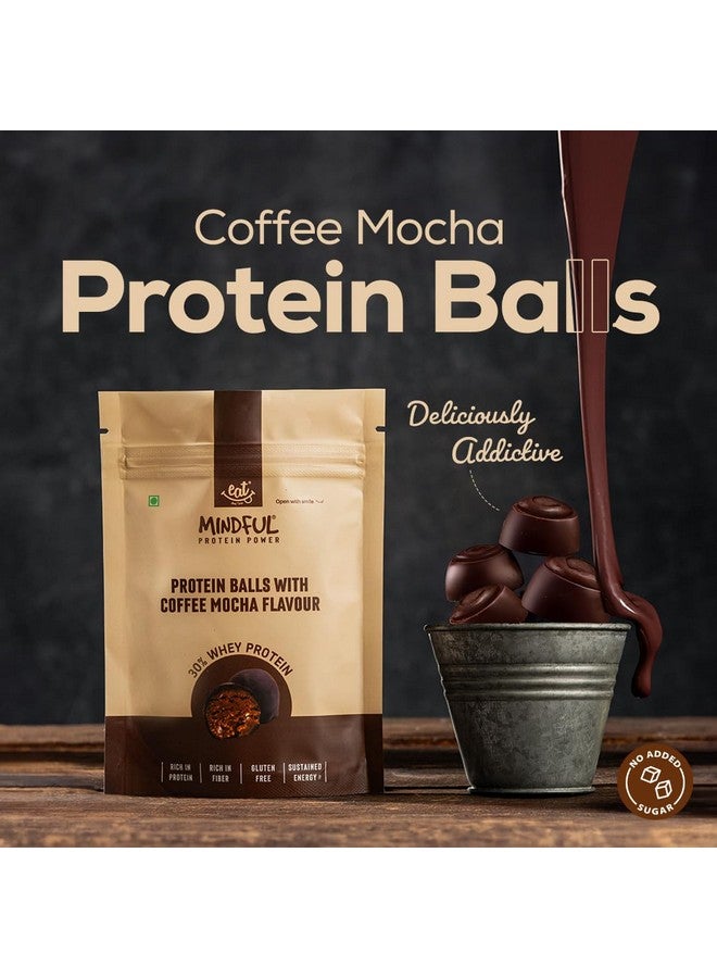 Eat Anytime Coffee Mocha Protein Balls | 30% Whey Protein | Rich in Protein & Fiber | Gluten Free Snacks, No Added Sugar | Pack of 2-70gm/per pack | 7 Ball Each Packet - Image 2