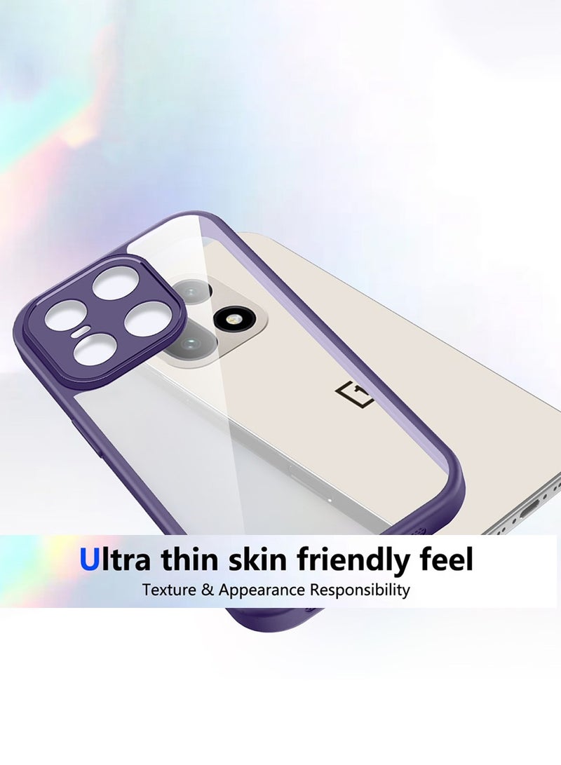 Wtech OnePlus 15 5G 2025 Hybrid TPU Silicone with Raised Camera Slim Armour Case Cover (MCAPSA) - Clear/Eggplant Purple - Image 4