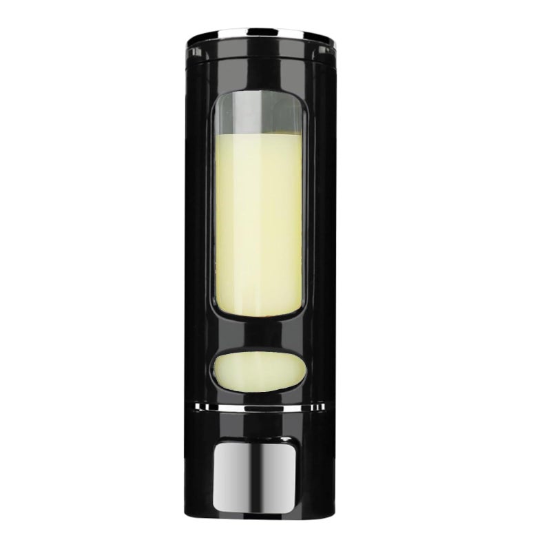 Guokanfly Single Wall Mounted Hand Soap Dispenser, 13.5oz/400ml Black Shower Pump, Clear Refillable Liquid Lotion Soap Dispenser, Gel Container Shower Pump Dispenser and Organizer for Bathroom Kitchen - Image 1