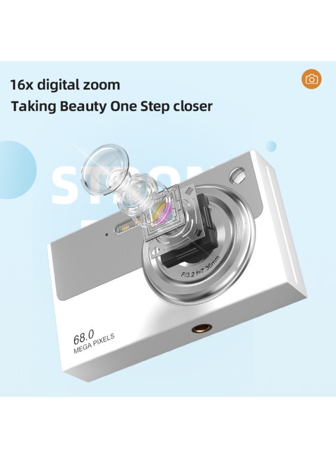 Generic High Definition Anti-shake 6800W Real 4K High Definition Digital Dual Lens Student Camera 16 Times Zoom With Wifi Photo Recording-Body Color:32G  - Image 4