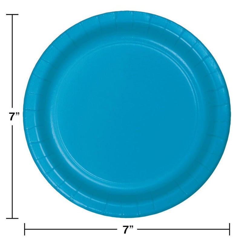 Creative Converting Touch of Color 24 Count Paper Lunch Plates, Turquoise - Image 2