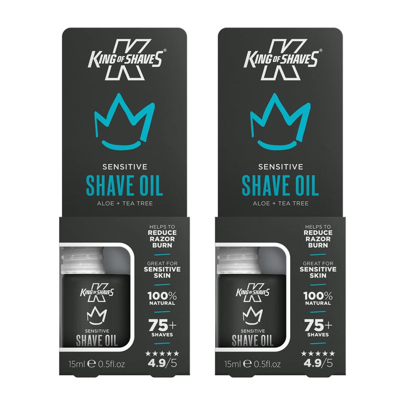 King Of Shaves Sensitive Shaving Oil, Shaving Oil For Men, QUAD PACK 0.51 fl oz - Image 1