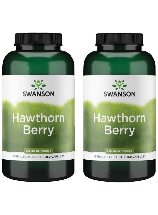 SWANSON Swanson Hawthorn Berry Supplement- Antioxidant Flavonoids (250 Capsules, 565 mg Each) 2 Pack - Image 1