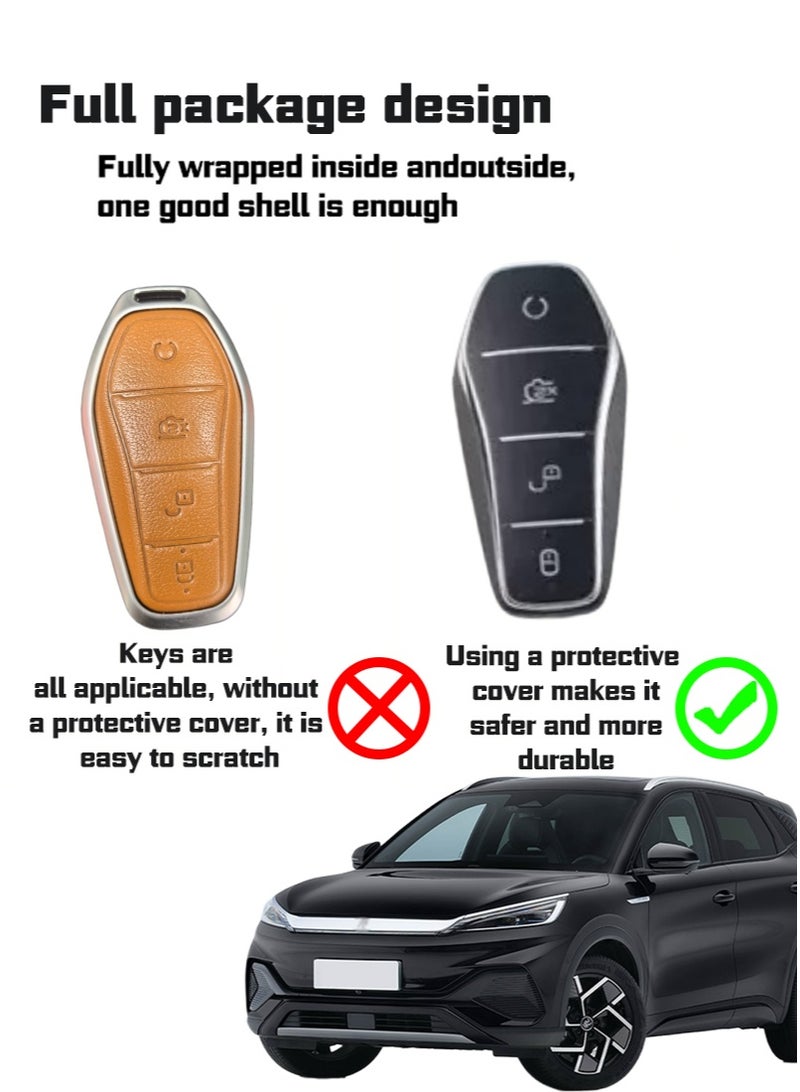 BYD Car key protector, suitable for Porsche and BYD car keys, very suitable for wrapping car keys in a car key bag, high-end, wear-resistant. - Image 2
