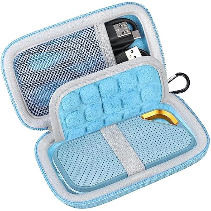 Hard Carrying Case for SanDisk Extreme Pro/SanDisk Extreme Portable External SSD 500GB 1TB 2TB 4TB USB-C Solid State Drive EVA Shockproof Protective Storage Travel Bag, Sky Blue - Image 1