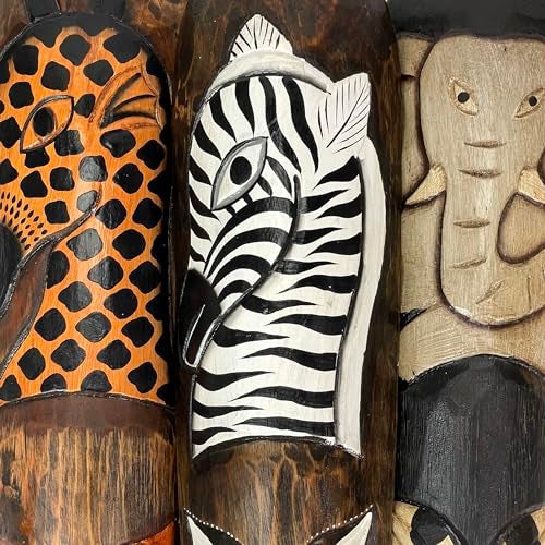 Things2Die4 Set Of 3 African Wildlife Wooden Wall Masks - Image 5