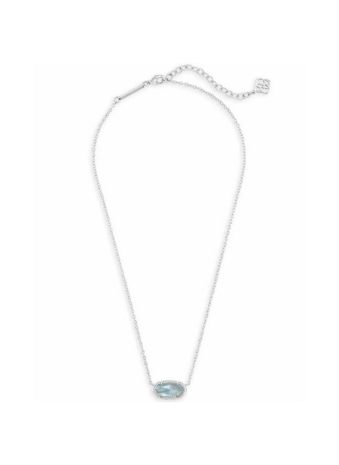 Kendra Scott Kendra Scott Elisa Pendant Necklace for Women, Fashion Jewelry, Rhodium-Plated, Light Blue Illusion  - Image 1