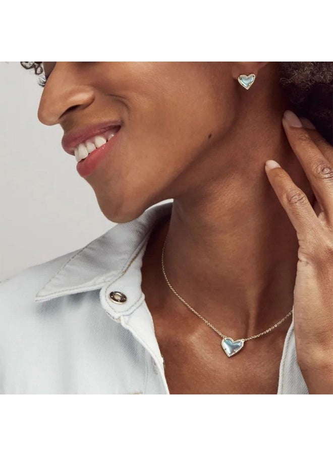 Kendra Scott Kendra Scott Elisa Pendant Necklace for Women, Fashion Jewelry, Rhodium-Plated, Light Blue Illusion  - Image 2