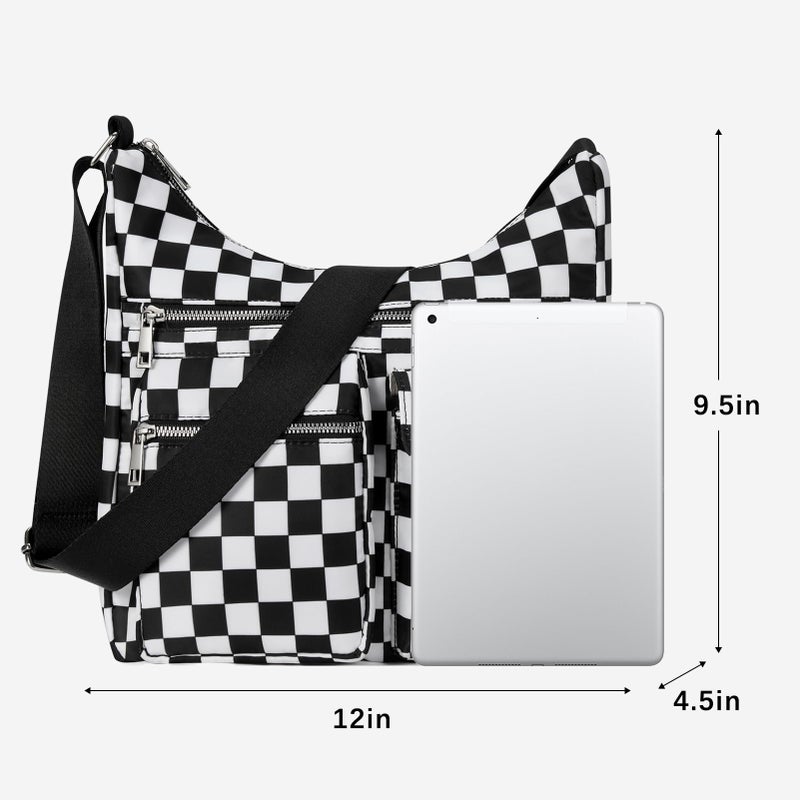 CLUCI Travel Purses for Women, Waterproof Checkered Nylon Crossbody Bags for Woman Trendy, Anti Theft Shoulder Handbags for Ladies - Image 3
