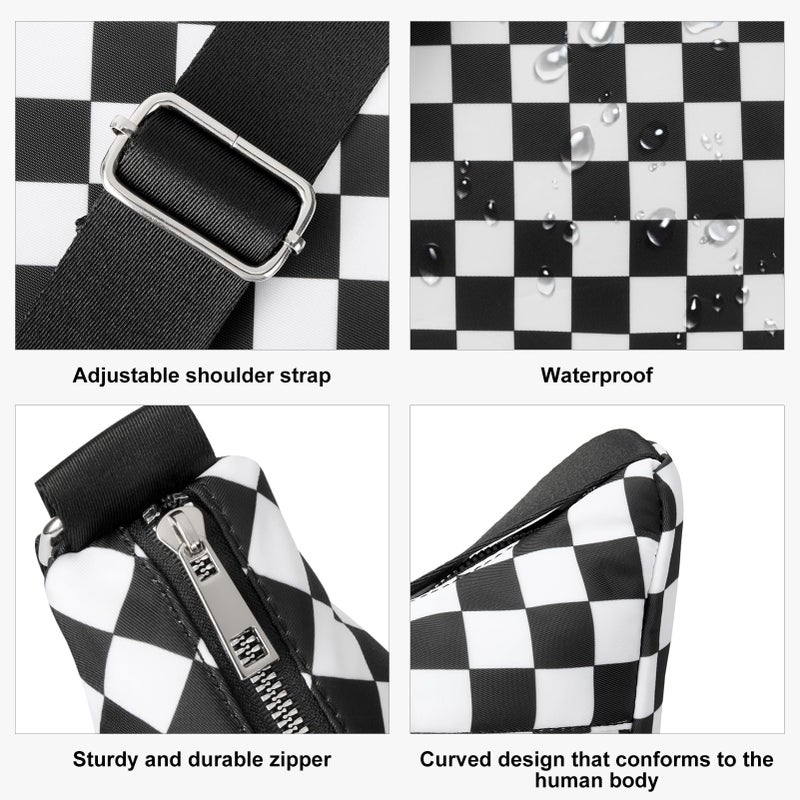 CLUCI Travel Purses for Women, Waterproof Checkered Nylon Crossbody Bags for Woman Trendy, Anti Theft Shoulder Handbags for Ladies - Image 5