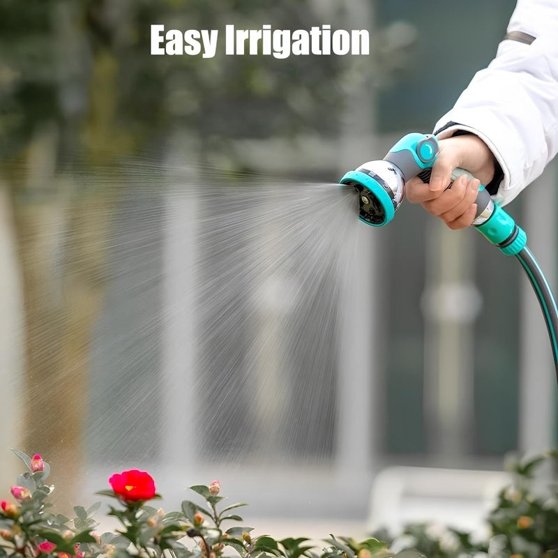 HotsUAE Household Water Hose Garden Hose Reel Set, Portable Wall Hanging, 30m Hose, with Ten Types of Water Spray Showerheads, Water Guns and Water Pipe Bracket - Image 4